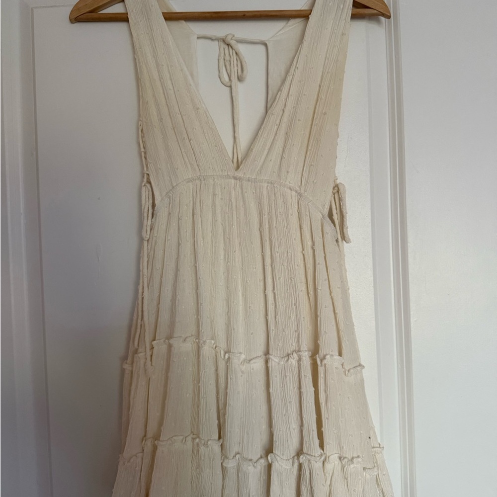 American thread cream mini dress